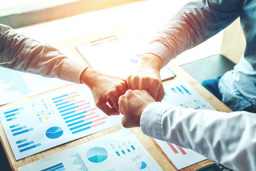 Business Teamwork joining hands team spirit 